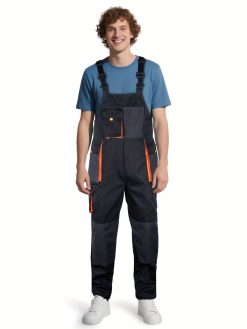 Men’s Multi-Pocket Canvas Work Overalls with Reinforced Knees